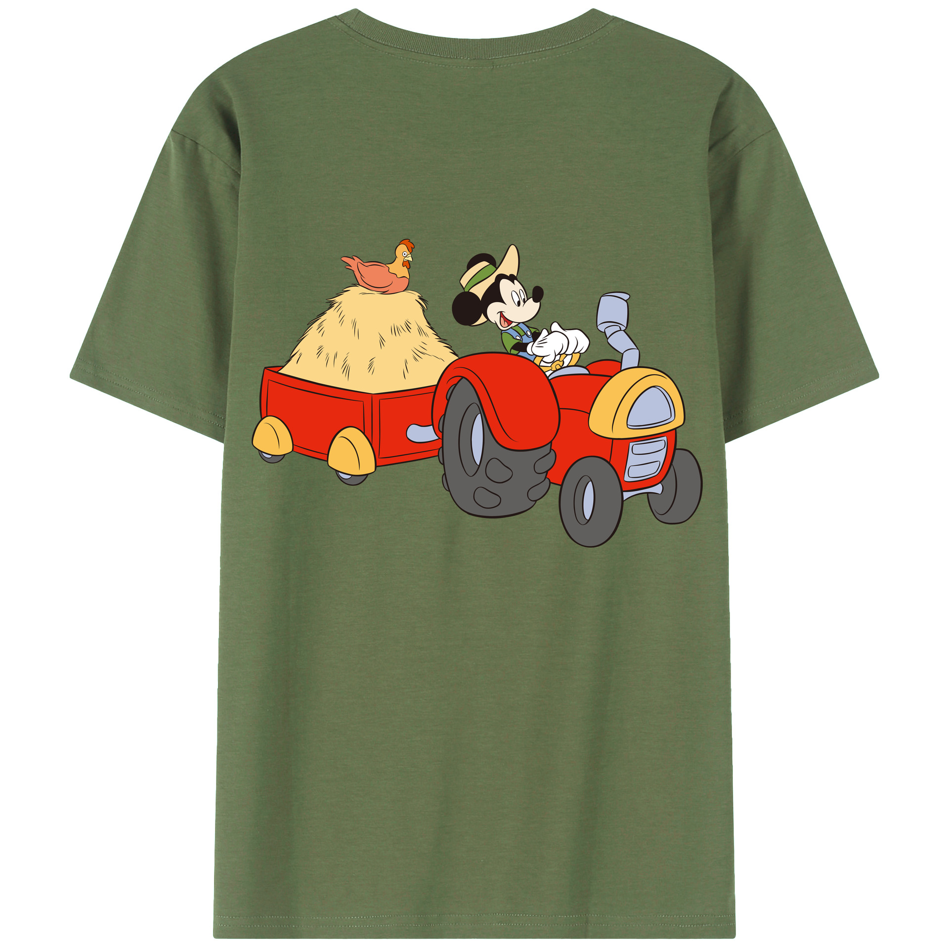ミッキーマウス Mickey Mouse 綿100％ メンズ半袖Tシャツ（バックプリント） 通気性
